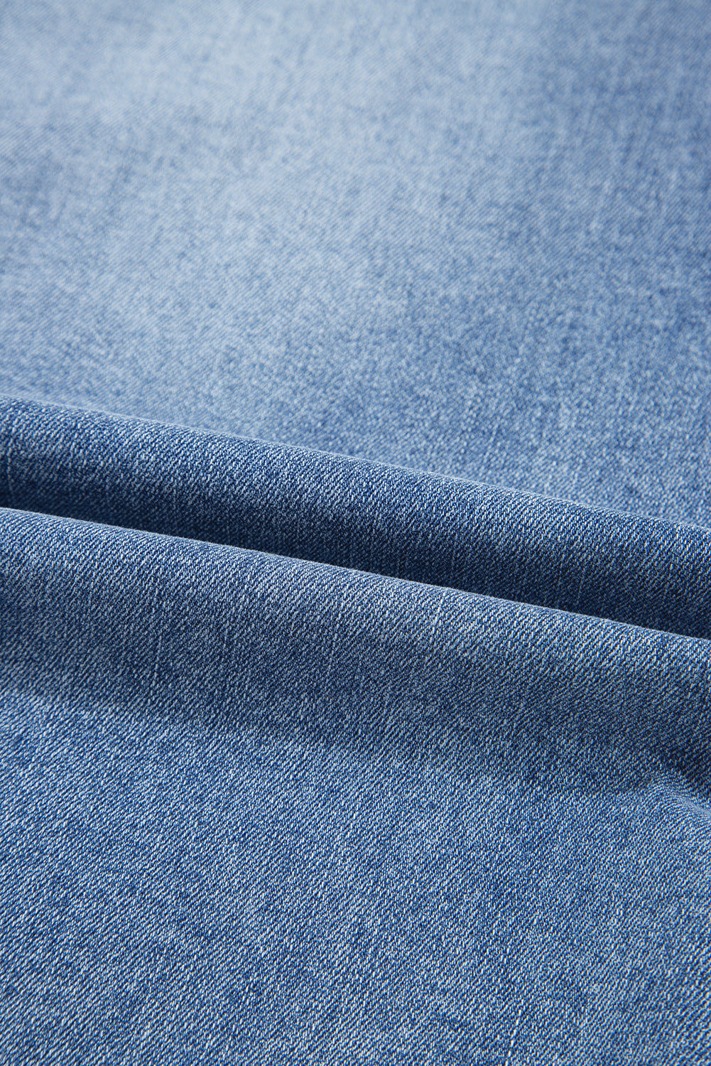 Myosotis Irregular Distressed Hem Denim Midi Skirt