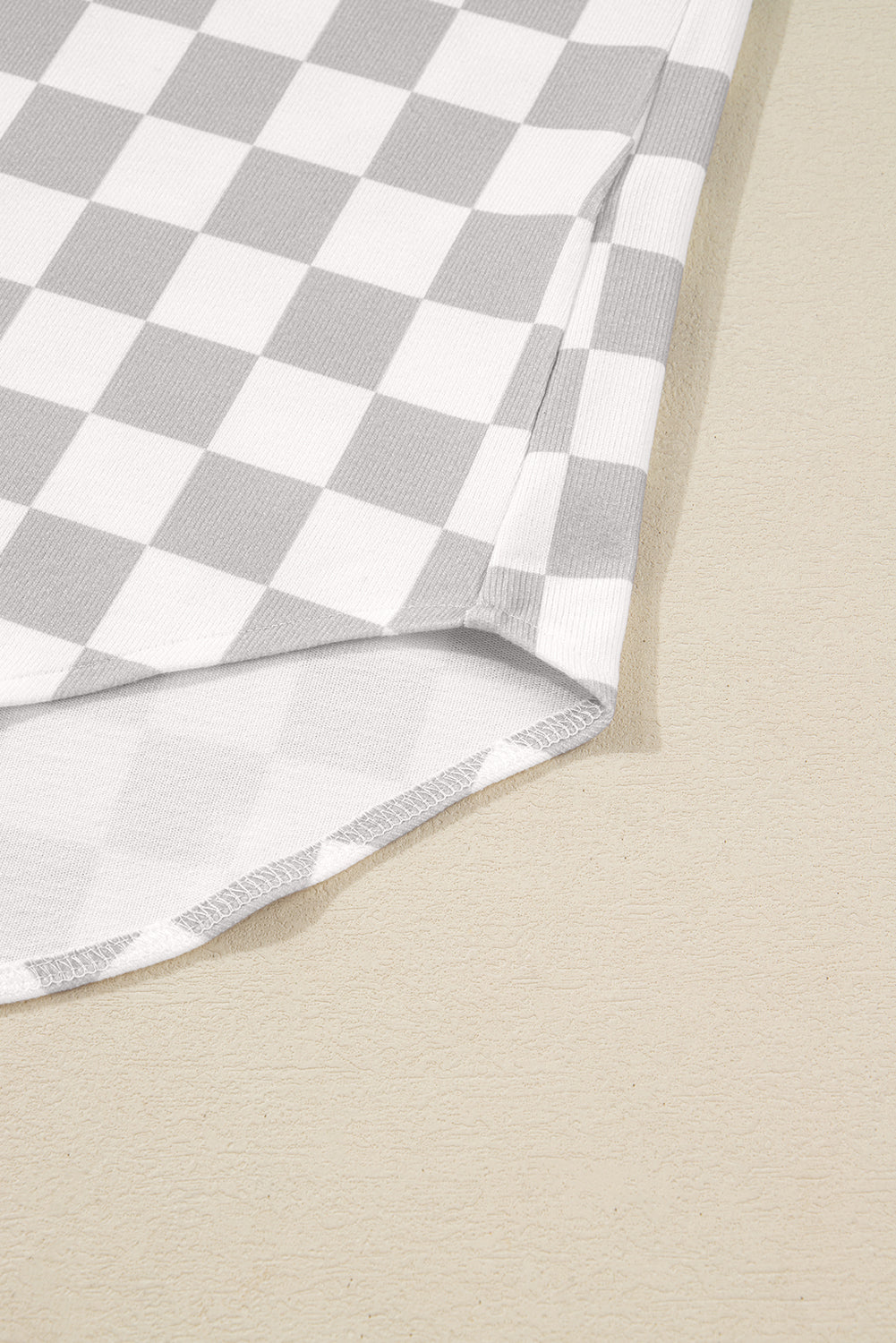 Khaki Checkered Button Down Casual Plus Size Jacket