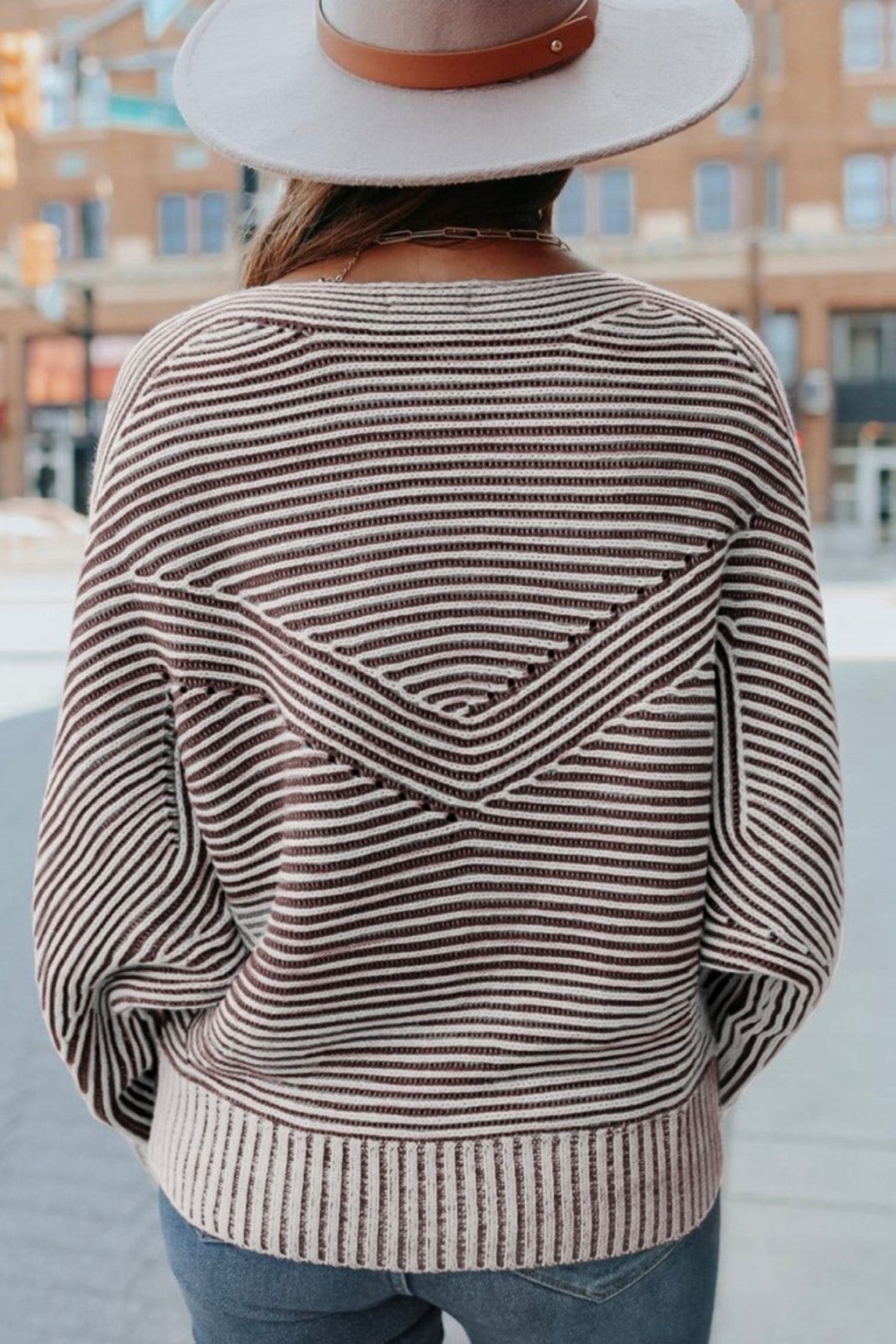 Coffee Striped Sweater