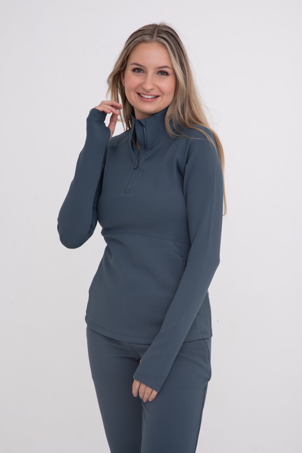 Ribbed Neck Active Top