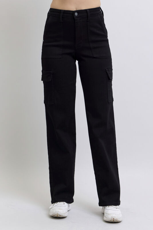 Judy Blues Black Cargo Wide Leg