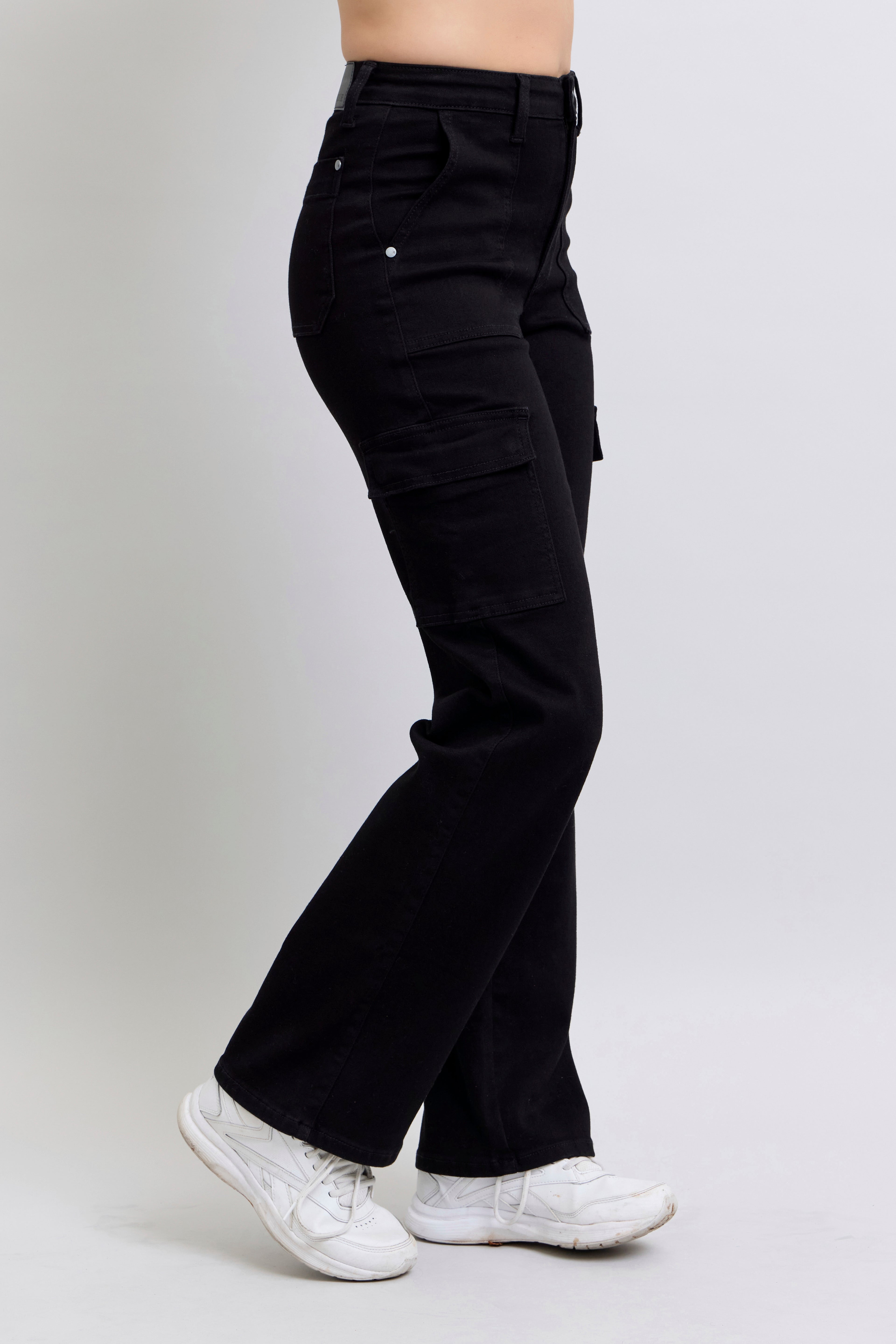 Judy Blues Black Cargo Wide Leg